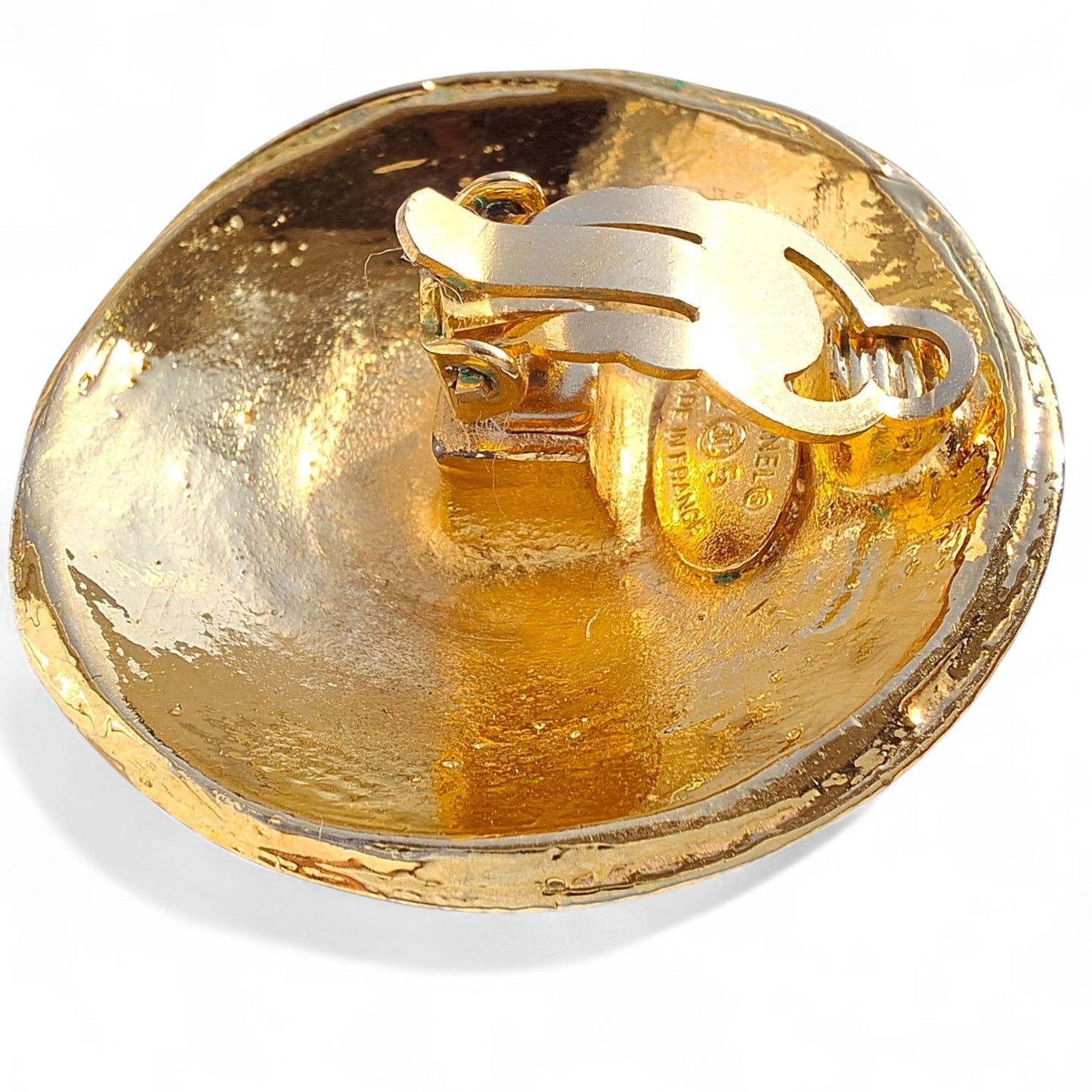 1980s Vintage Chanel Gold Plated CC Logo Earrings