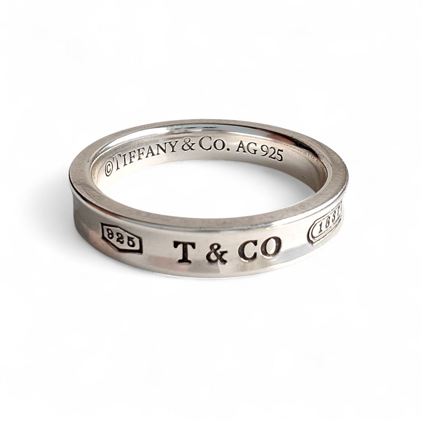 Vintage Preloved Tiffany & Co 1837 Silver Narrow Band Ring