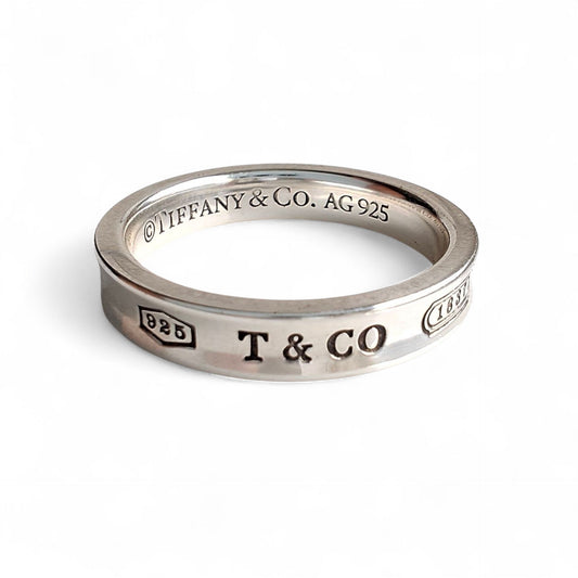 Vintage Preloved Tiffany & Co 1837 Silver Narrow Band Ring