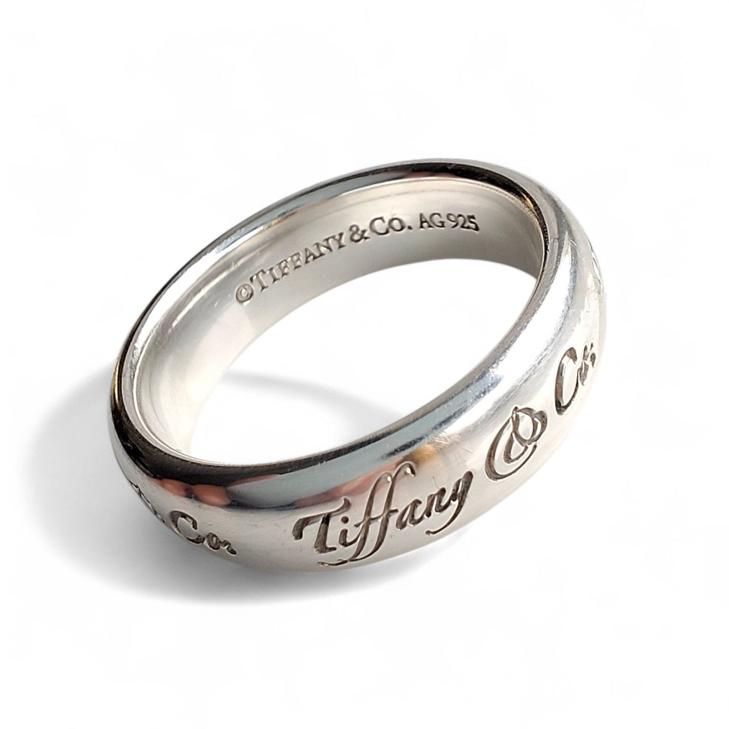 Preloved Vintage Tiffany & Co New York Notes Script Silver Ring