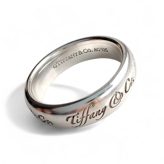 Preloved Vintage Tiffany & Co New York Notes Script Silver Ring