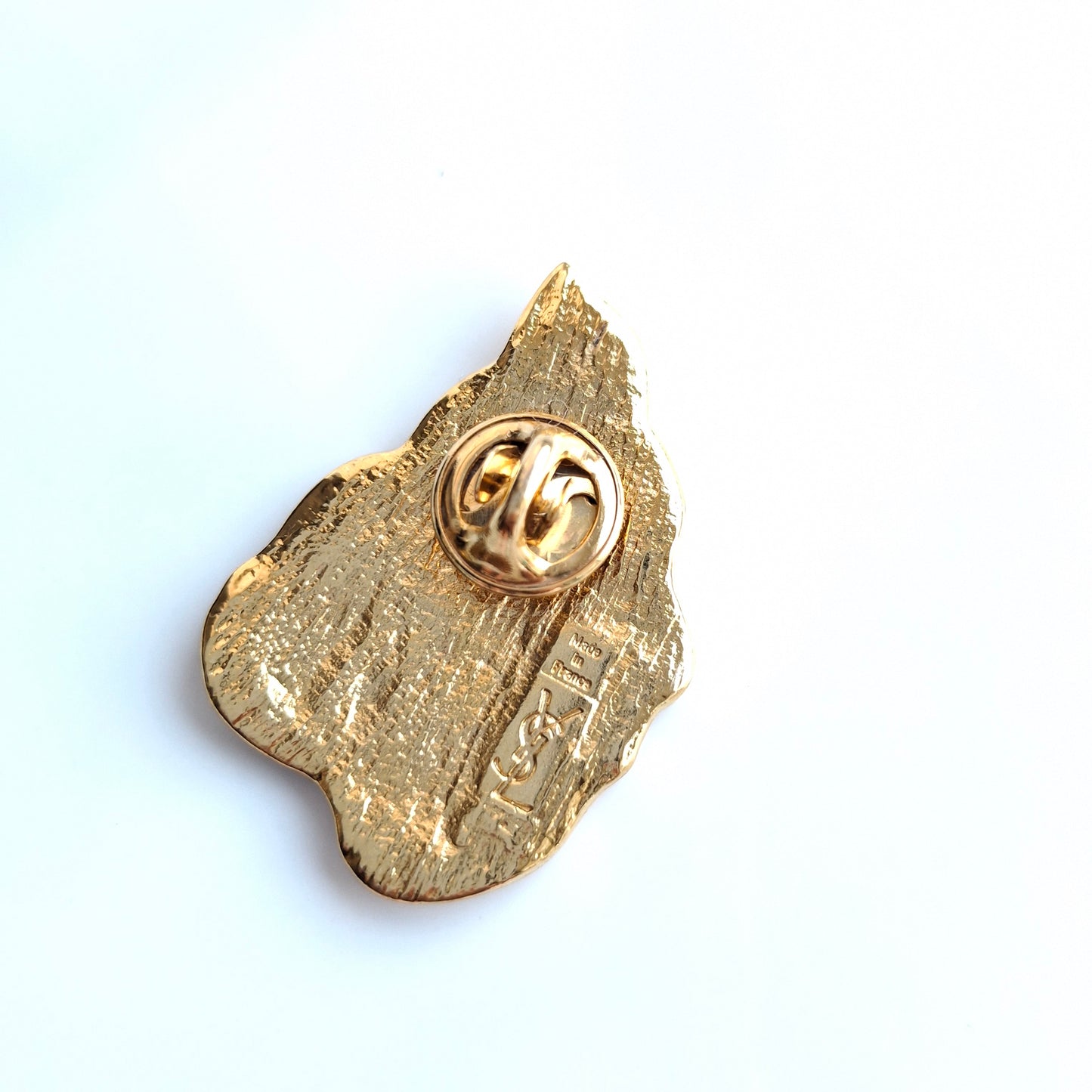 Vintage Yves Saint Laurent Gold Leaf Pin Brooch