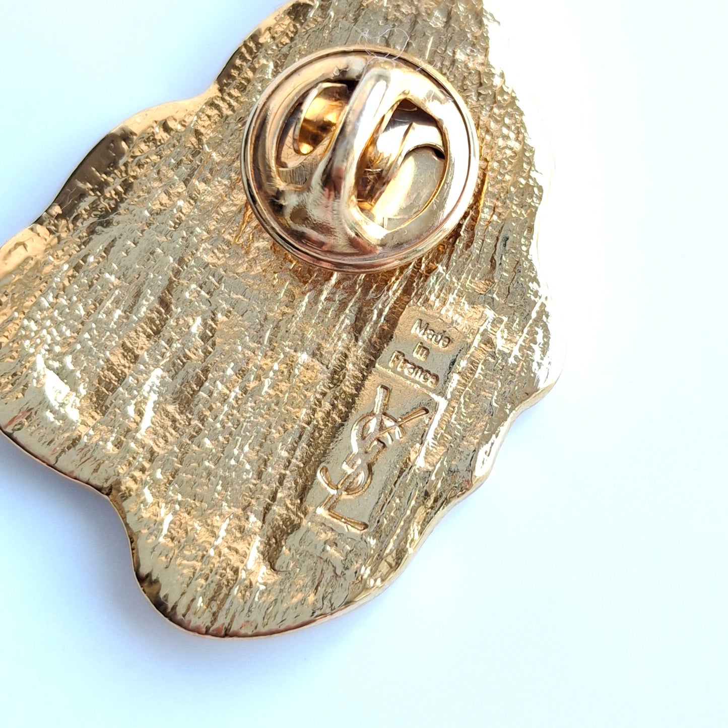 Vintage Yves Saint Laurent Gold Leaf Pin Brooch