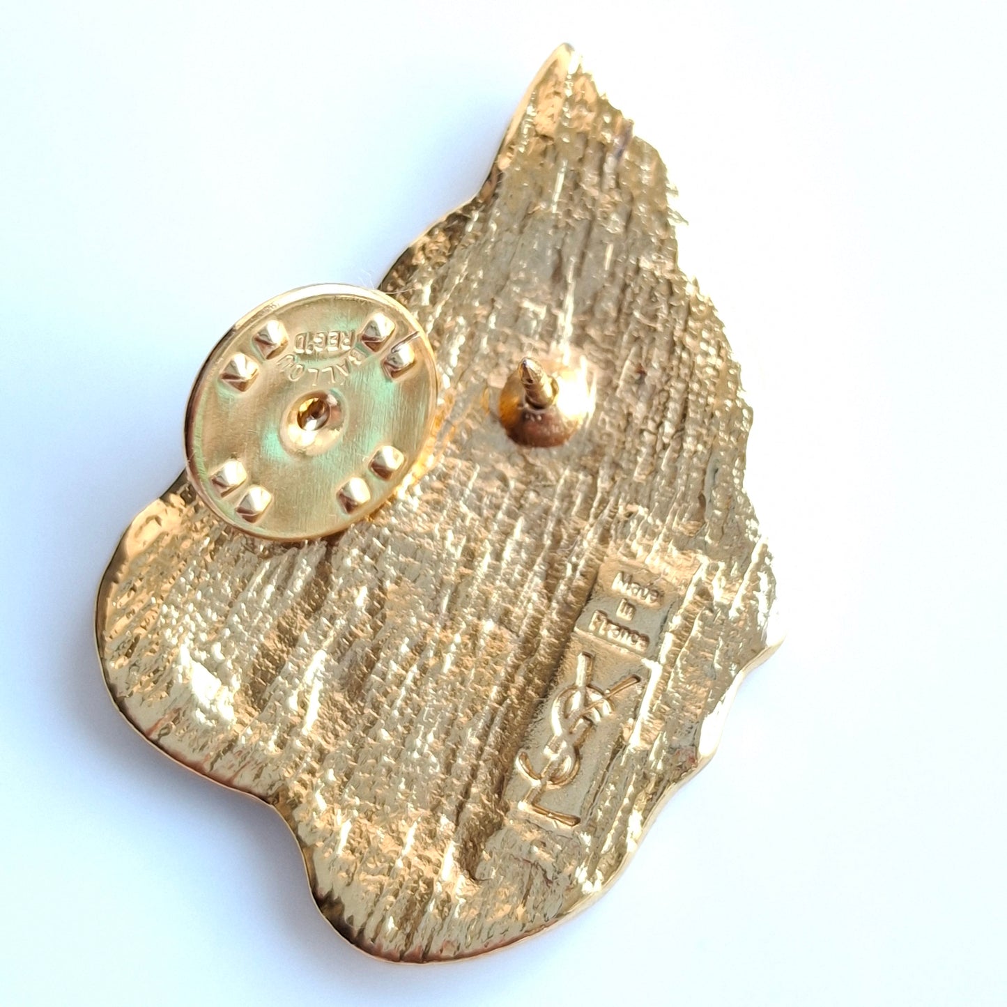 Vintage Yves Saint Laurent Gold Leaf Pin Brooch
