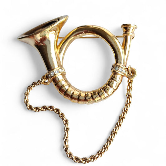 Christian Dior Vintage French Horn Brooch