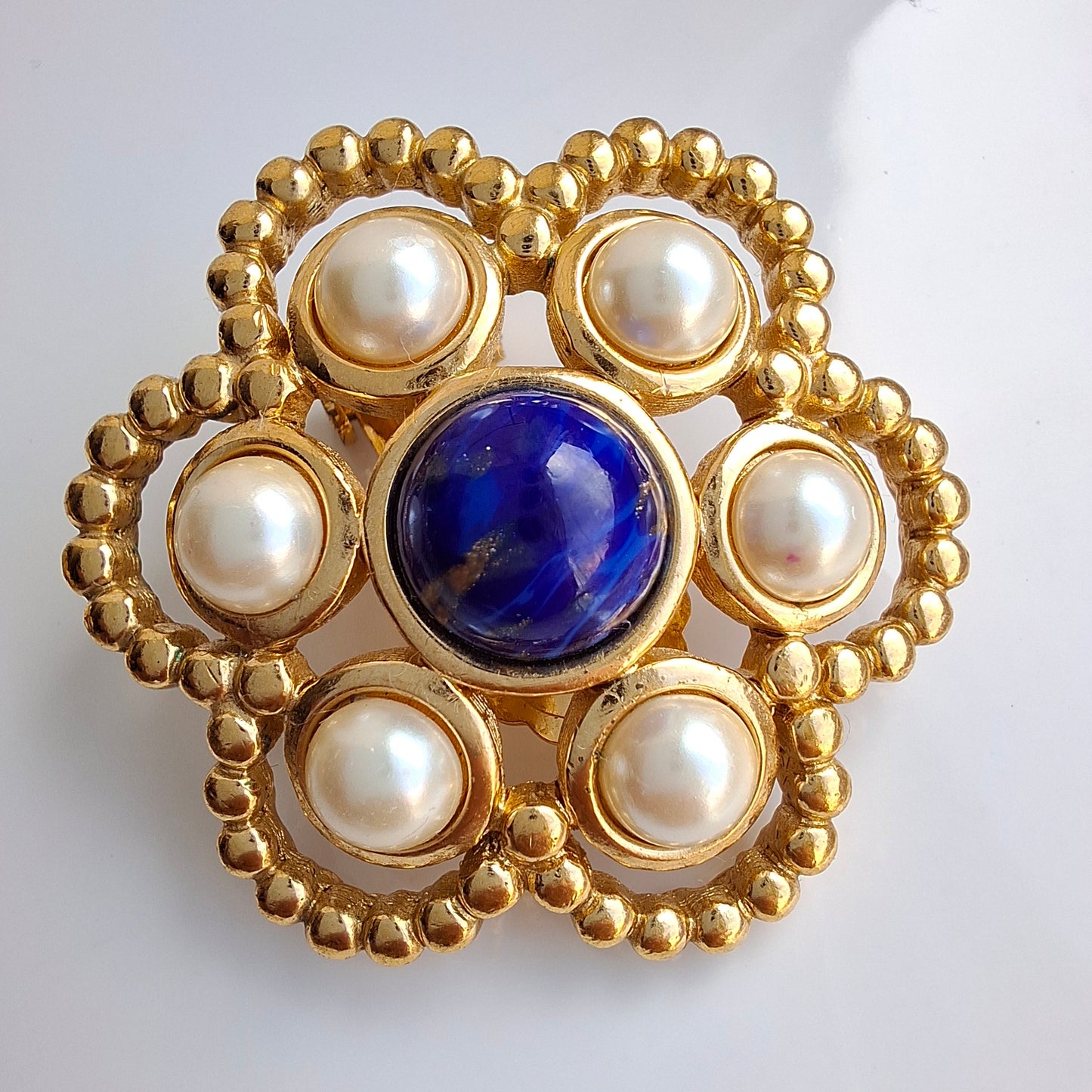 Christian Dior Lapis Lazuli Vintage Clip-on Earrings