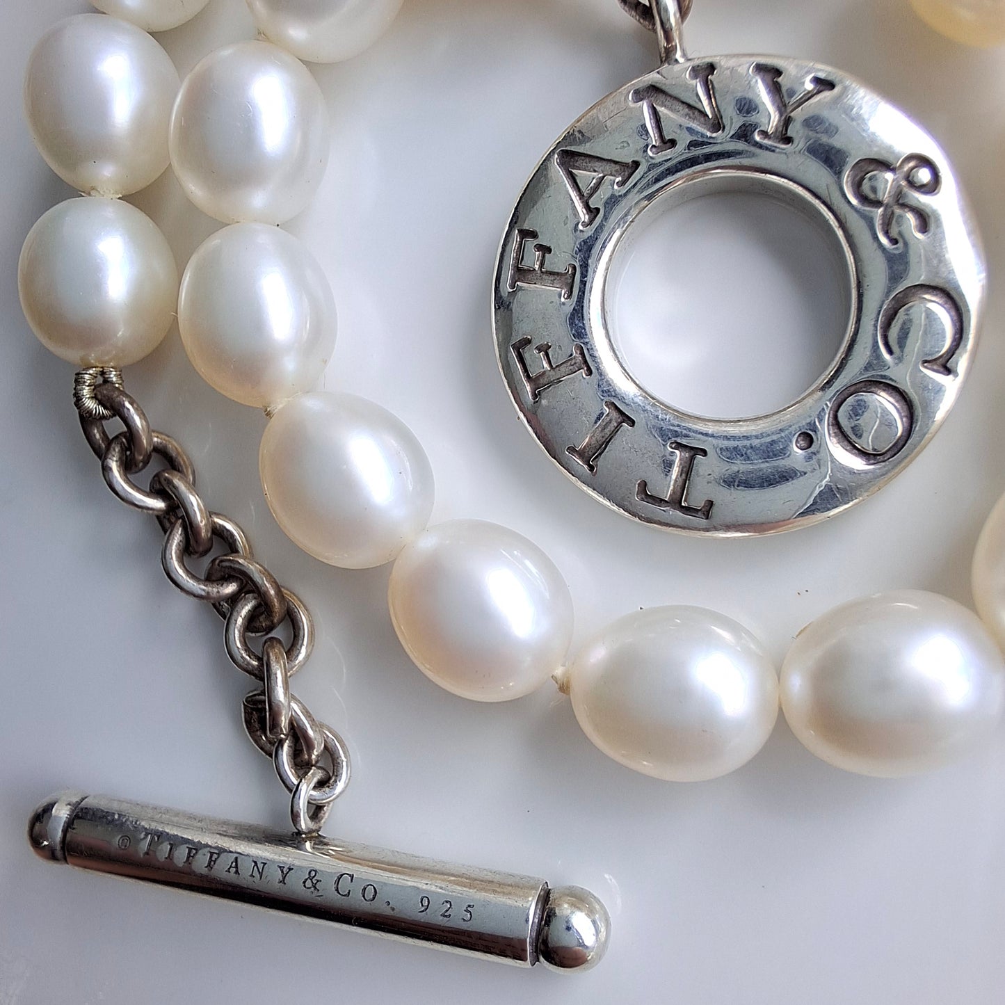 Freshwater Pearl & Sterling Silver Toggle Bracelet by Tiffany & Co.
