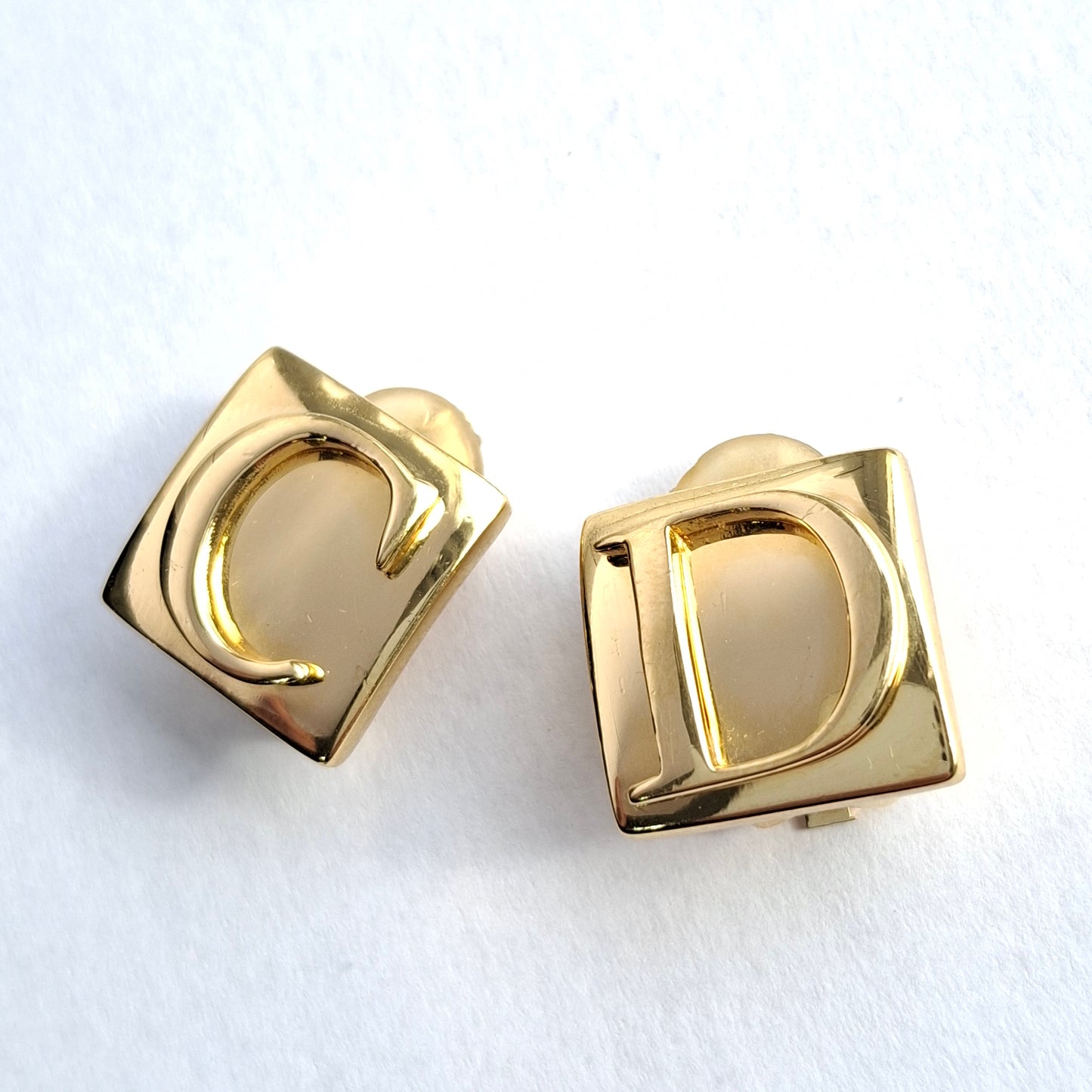 Christian Dior C D Logo Clip-on Earrings
