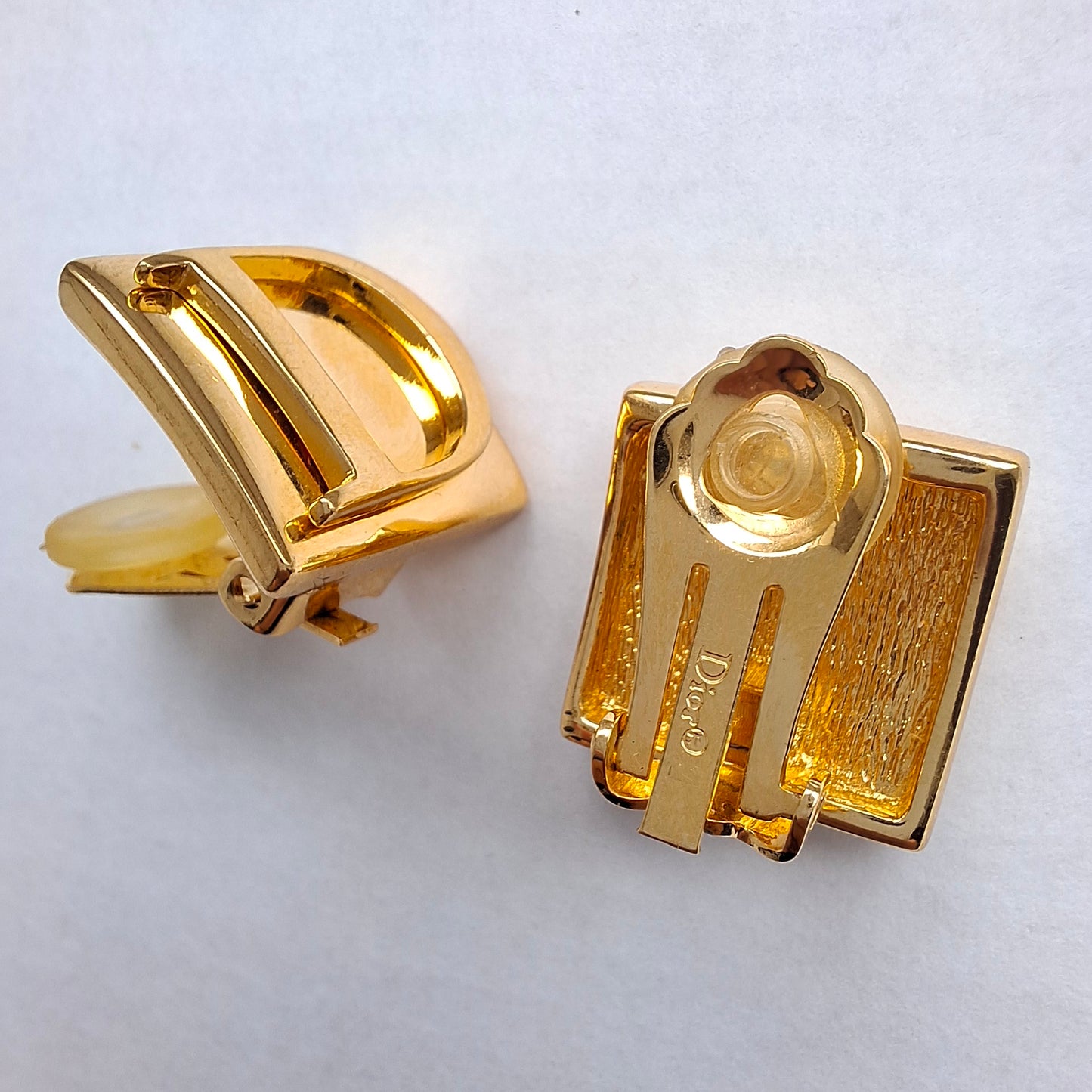 Christian Dior C D Logo Clip-on Earrings