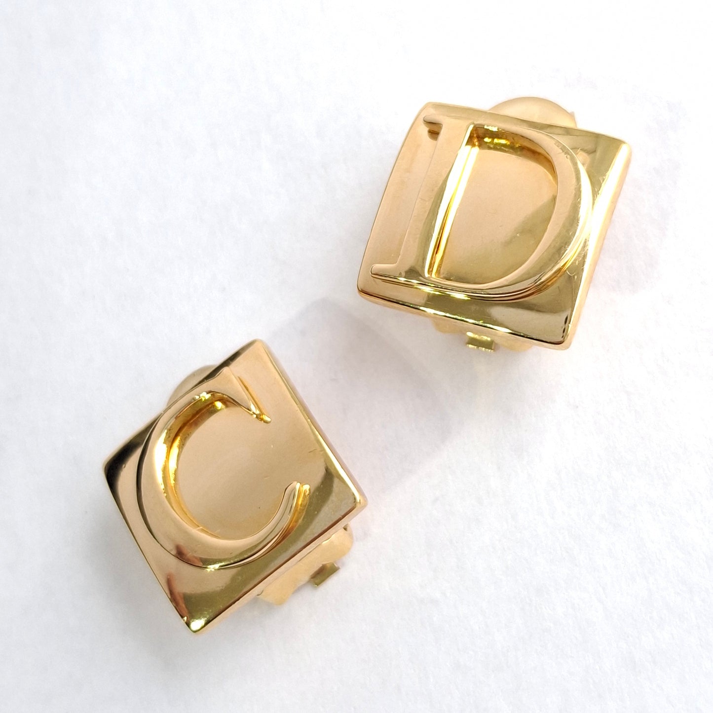 Christian Dior C D Logo Clip-on Earrings