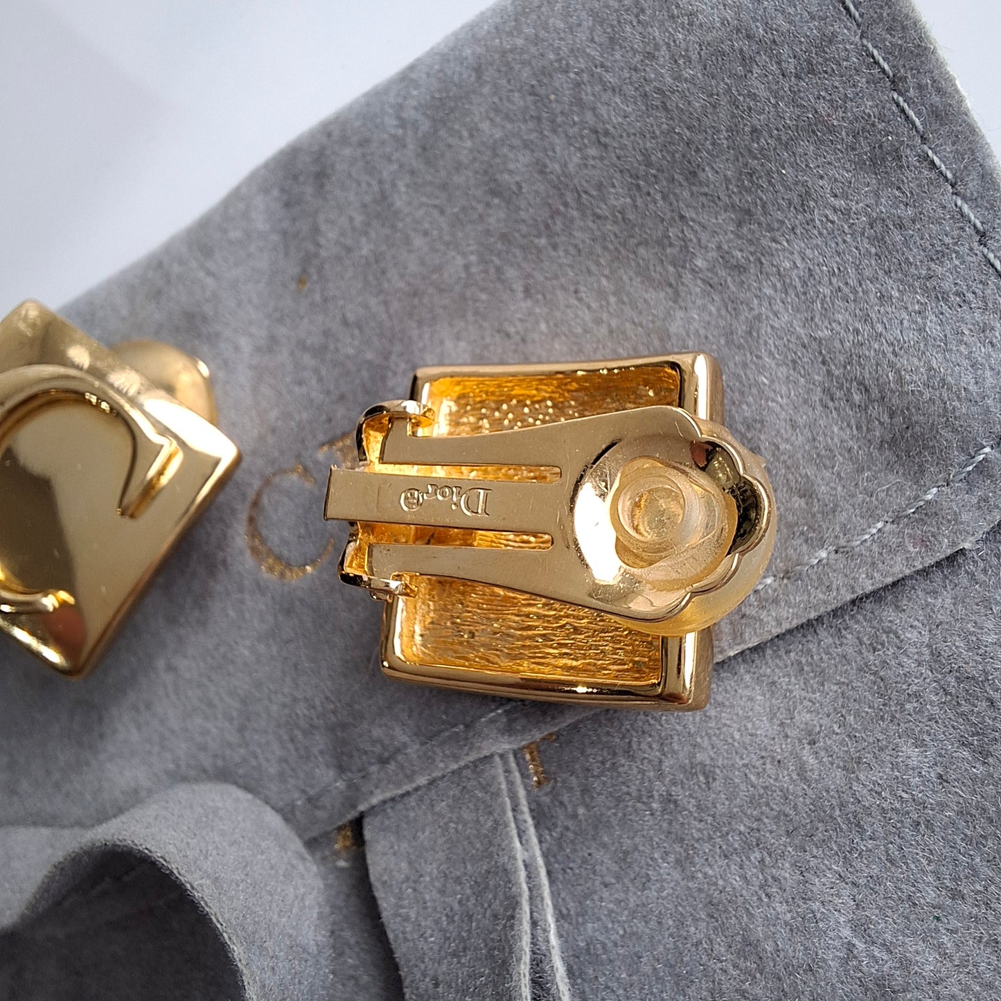 Christian Dior C D Logo Clip-on Earrings