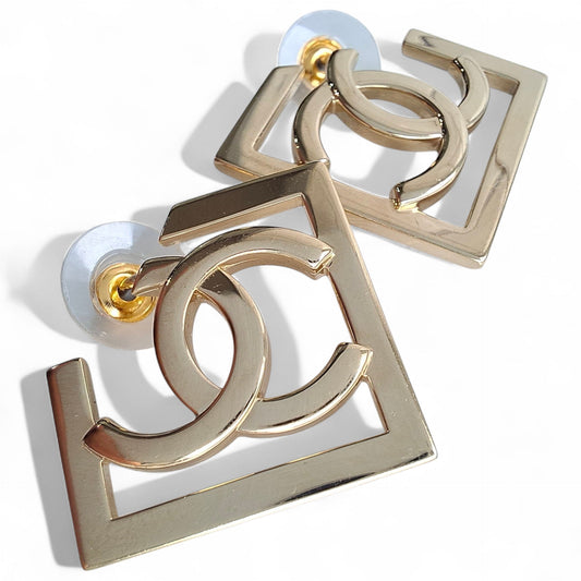 Chanel Square CC Logo Earings