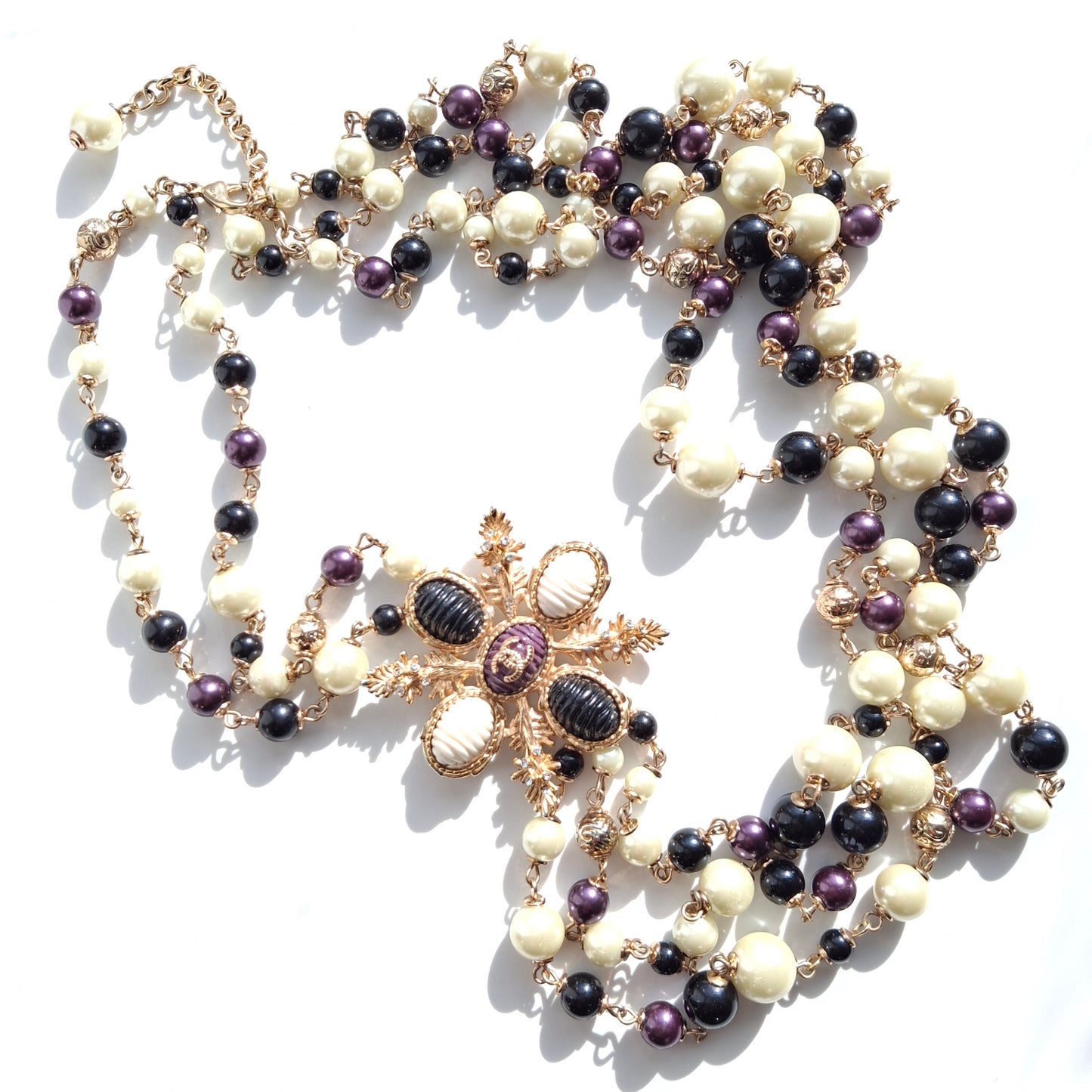 Chanel Multi Strand Beaded Staement Necklace