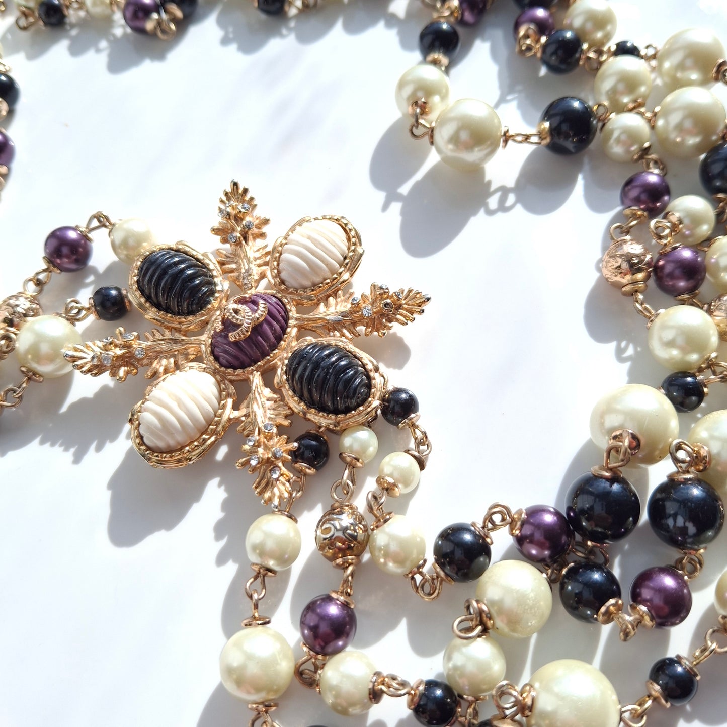Chanel Multi Strand Beaded Staement Necklace