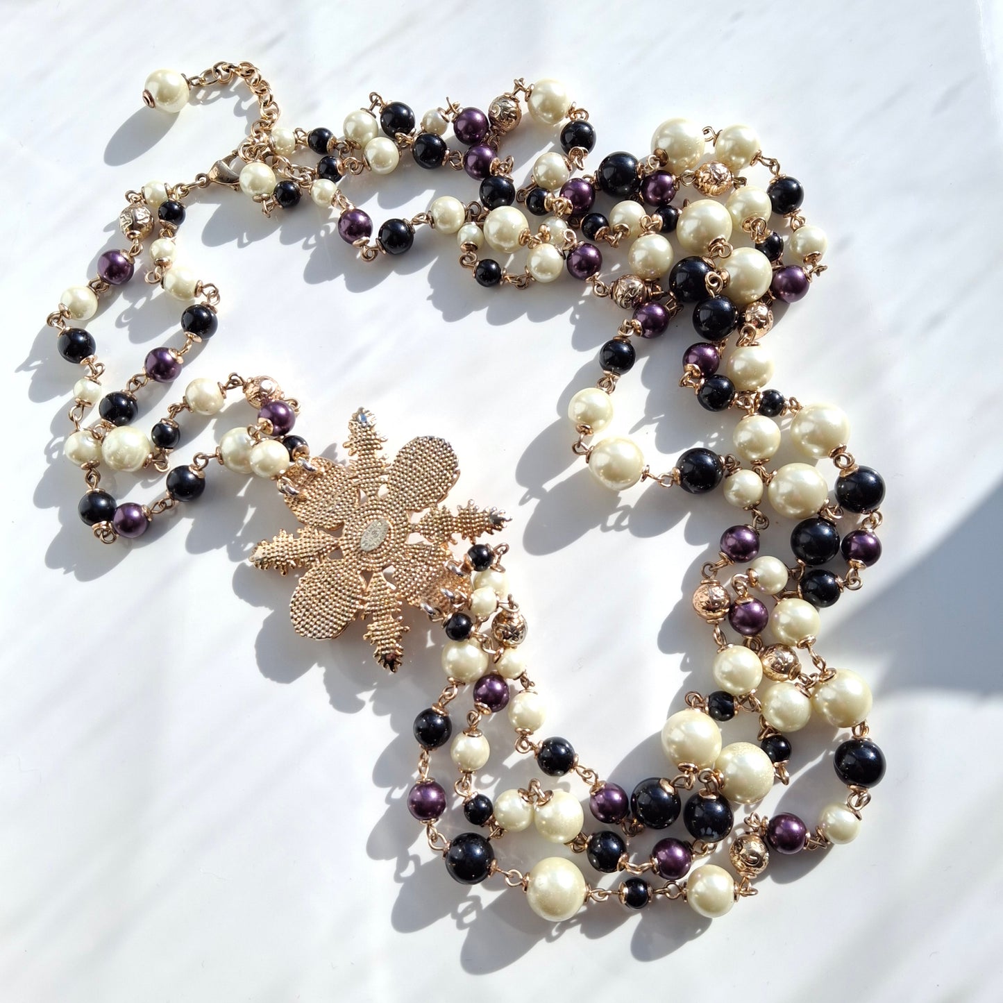 Chanel Multi Strand Beaded Staement Necklace