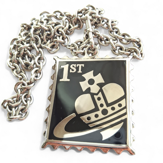 Vintage 1990s Vivienne Westwood XL Postage Stamp Necklace