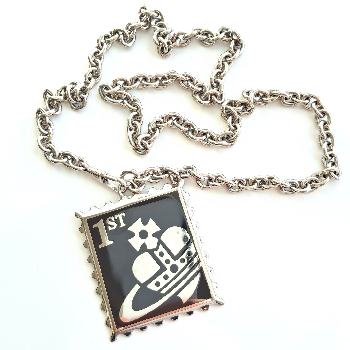 Vintage 1990s Vivienne Westwood XL Postage Stamp Necklace