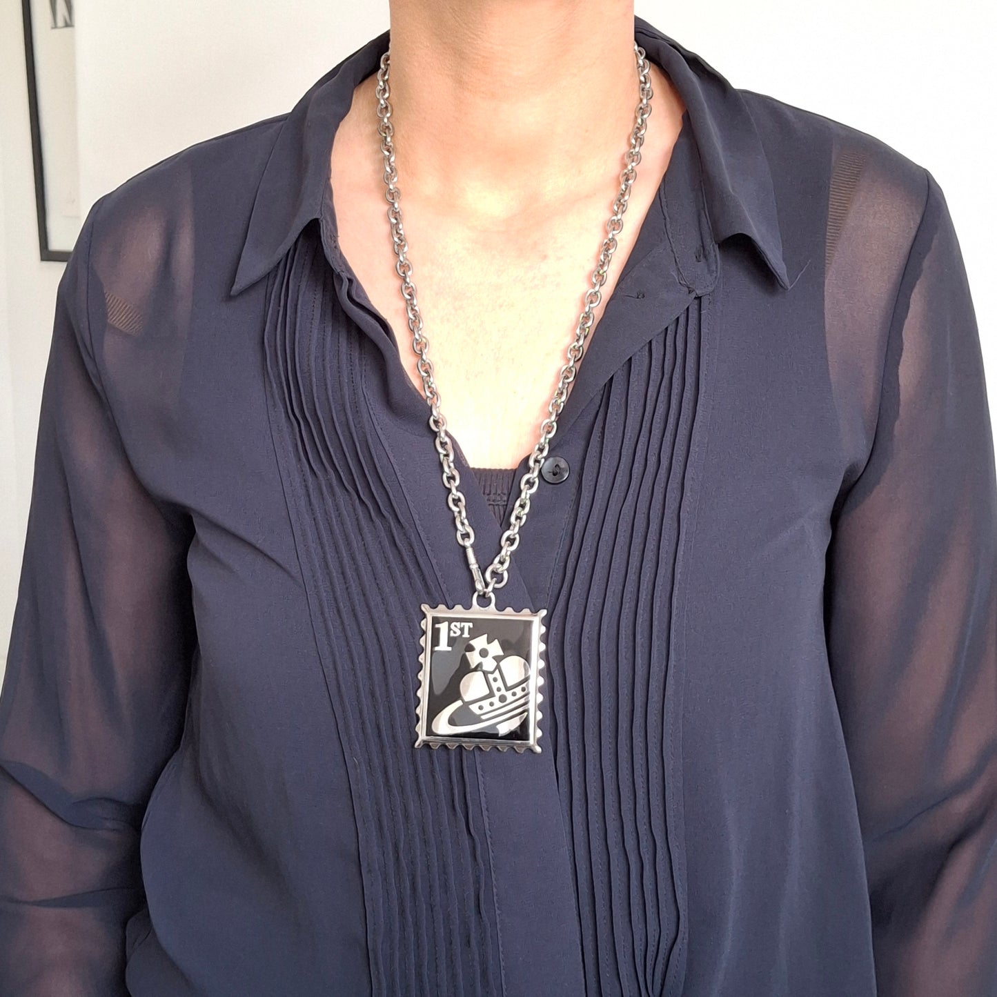Vintage 1990s Vivienne Westwood XL Postage Stamp Necklace