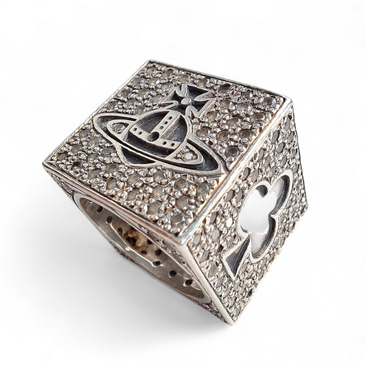 Vintage Vivienne Westwood Silver Cube Poker Ring