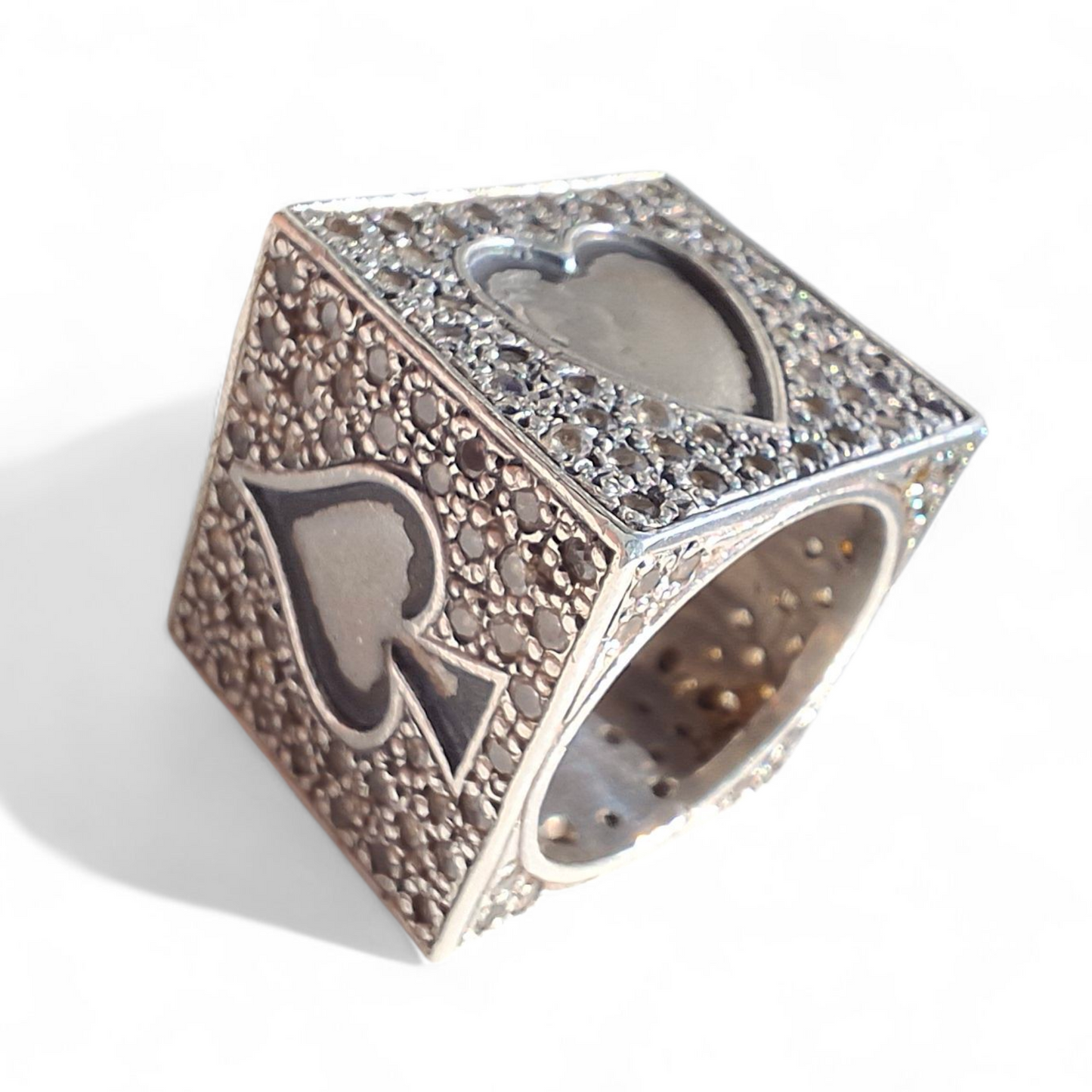Vintage Vivienne Westwood Silver Cube Poker Ring