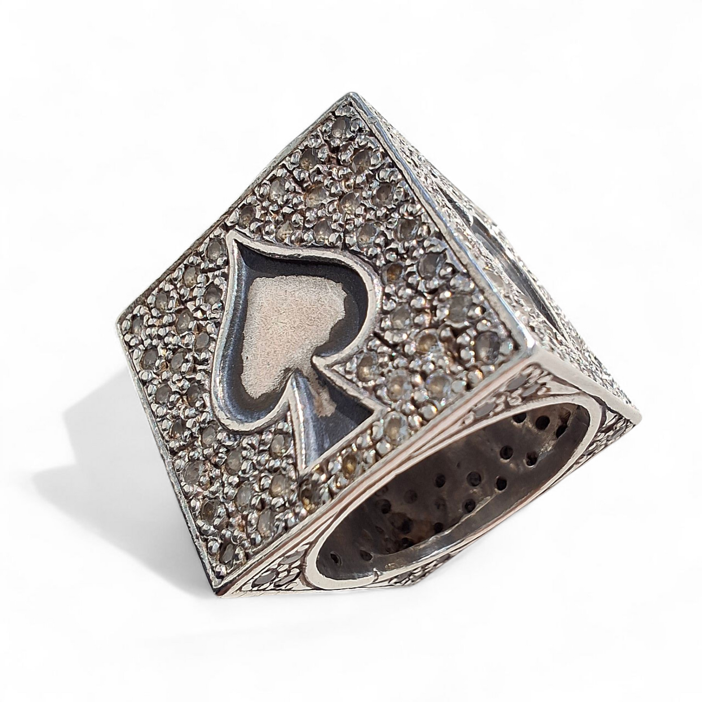 Vintage Vivienne Westwood Silver Cube Poker Ring