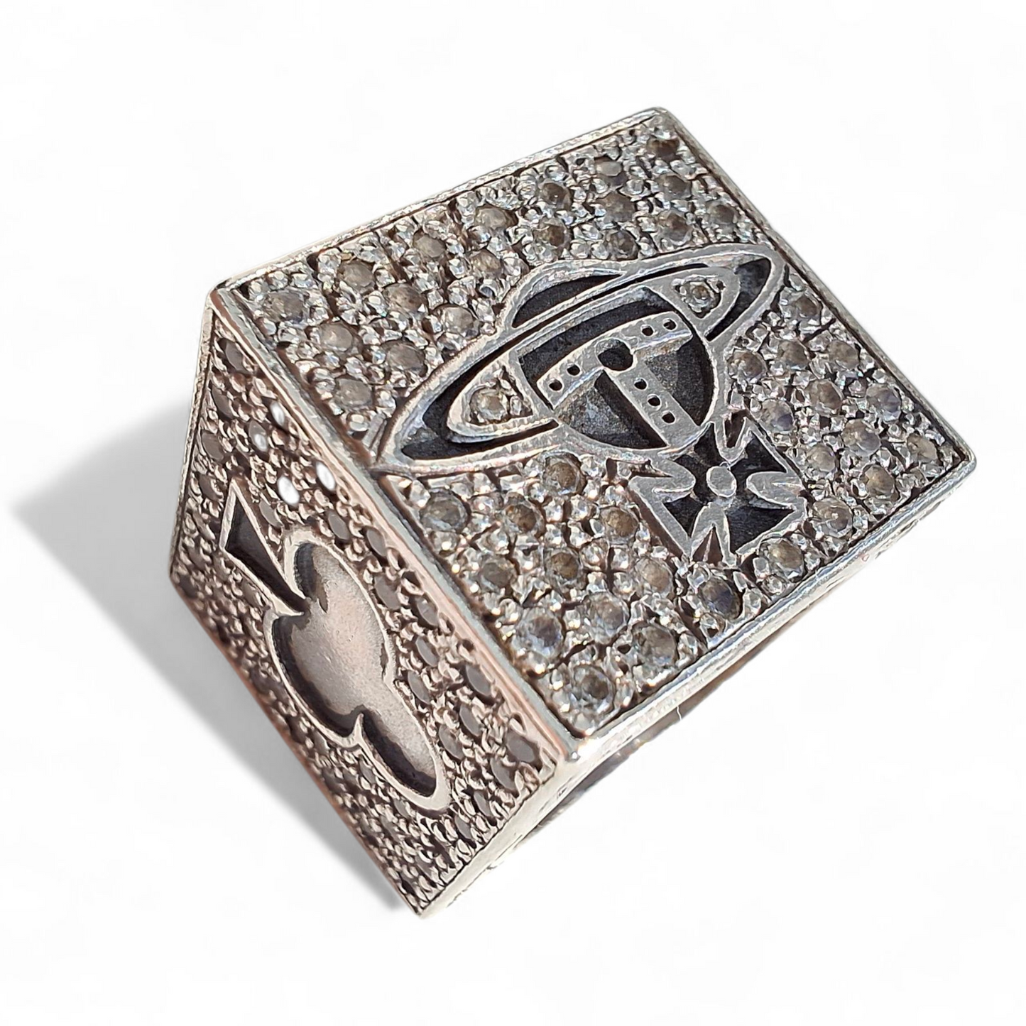 Vintage Vivienne Westwood Silver Cube Poker Ring