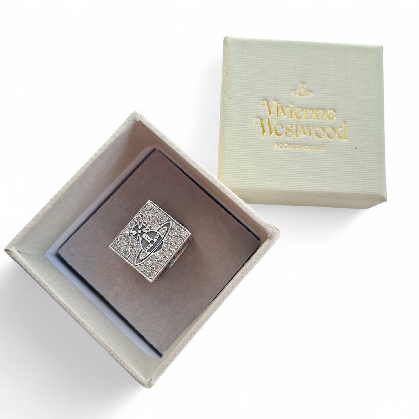 Vintage Vivienne Westwood Silver Cube Poker Ring