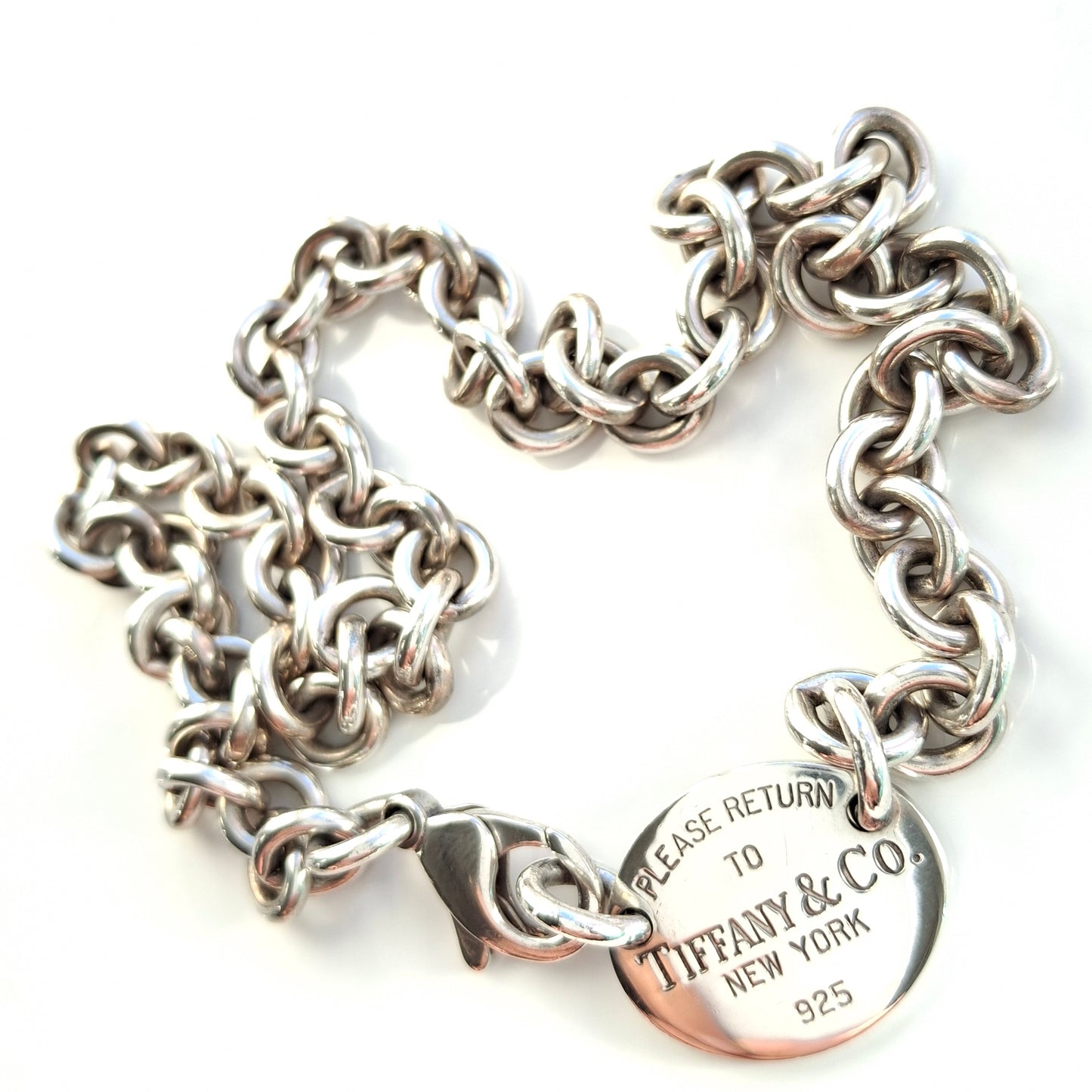 Vintage Silver Oval Tag Necklace by Tiffany & Co.