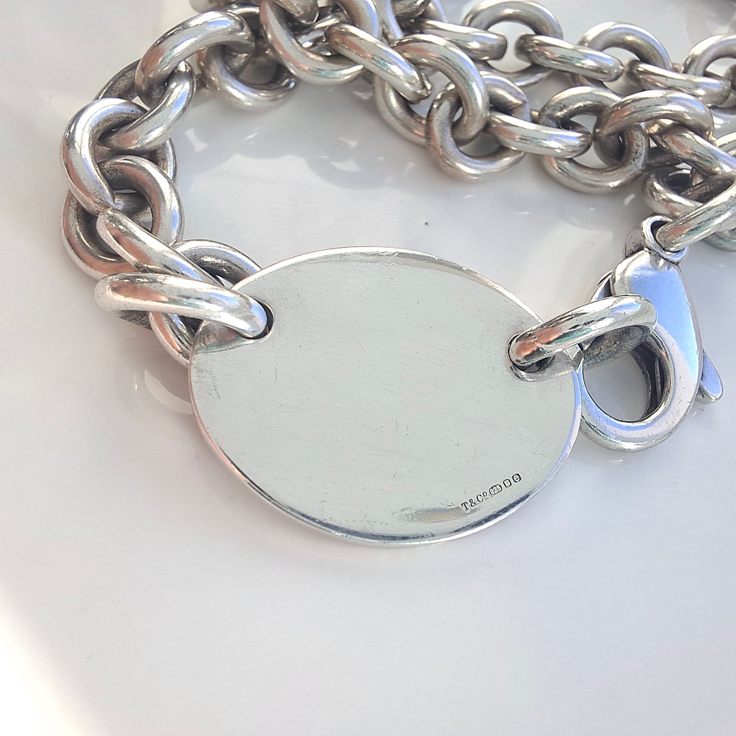 Vintage Silver Oval Tag Necklace by Tiffany & Co.
