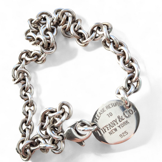 Vintage Silver Oval Tag Necklace by Tiffany & Co.