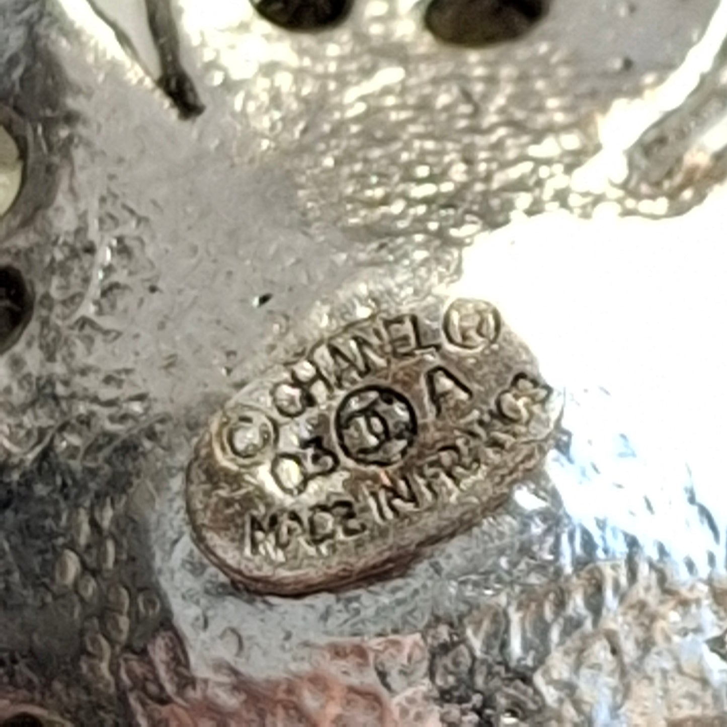 Vintage Chanel Silver Tone Crystal Drop Earrings