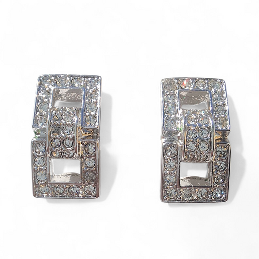 Vintage Christian Dior Diamonte Clip-on Earrings