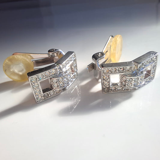 Vintage Christian Dior Diamonte Clip-on Earrings