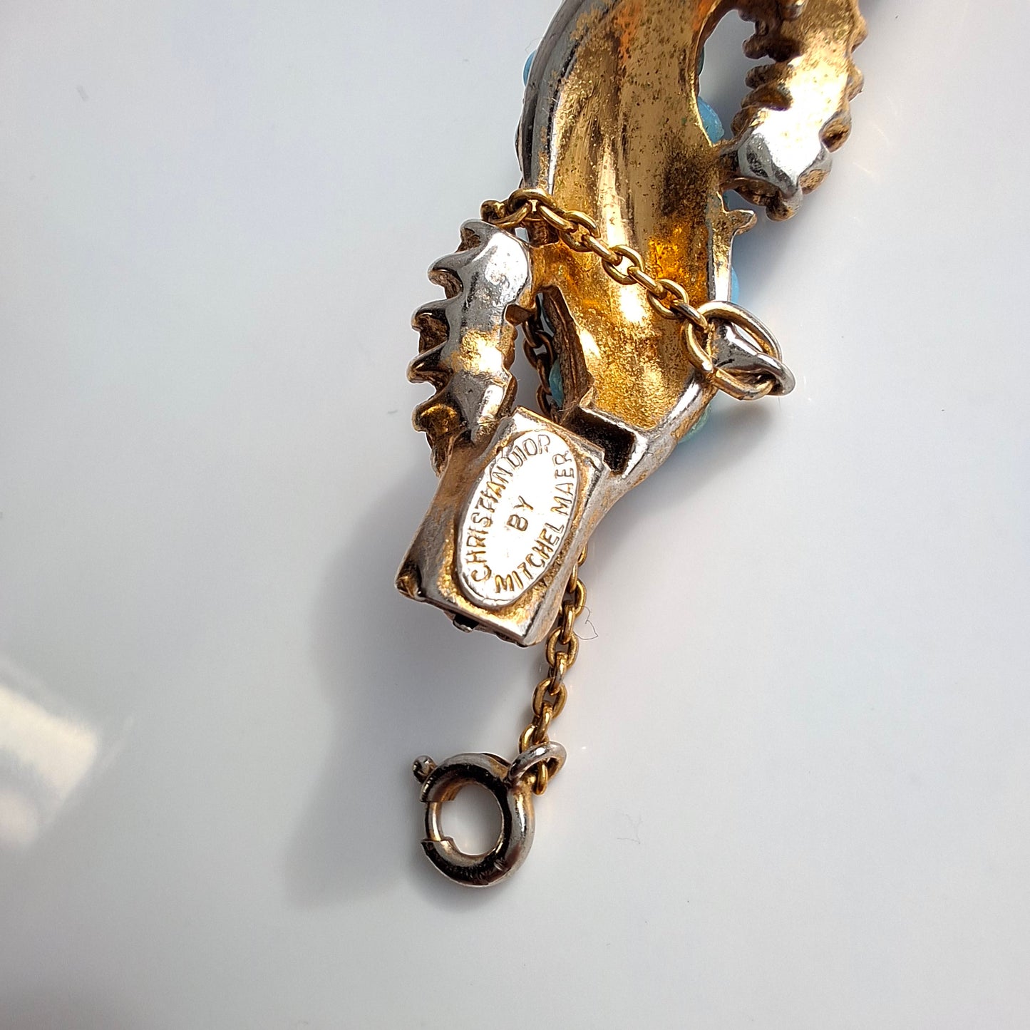 1950s Christian Dior by Mitchel Maer Turquoise & Purple Crystal Bracelet