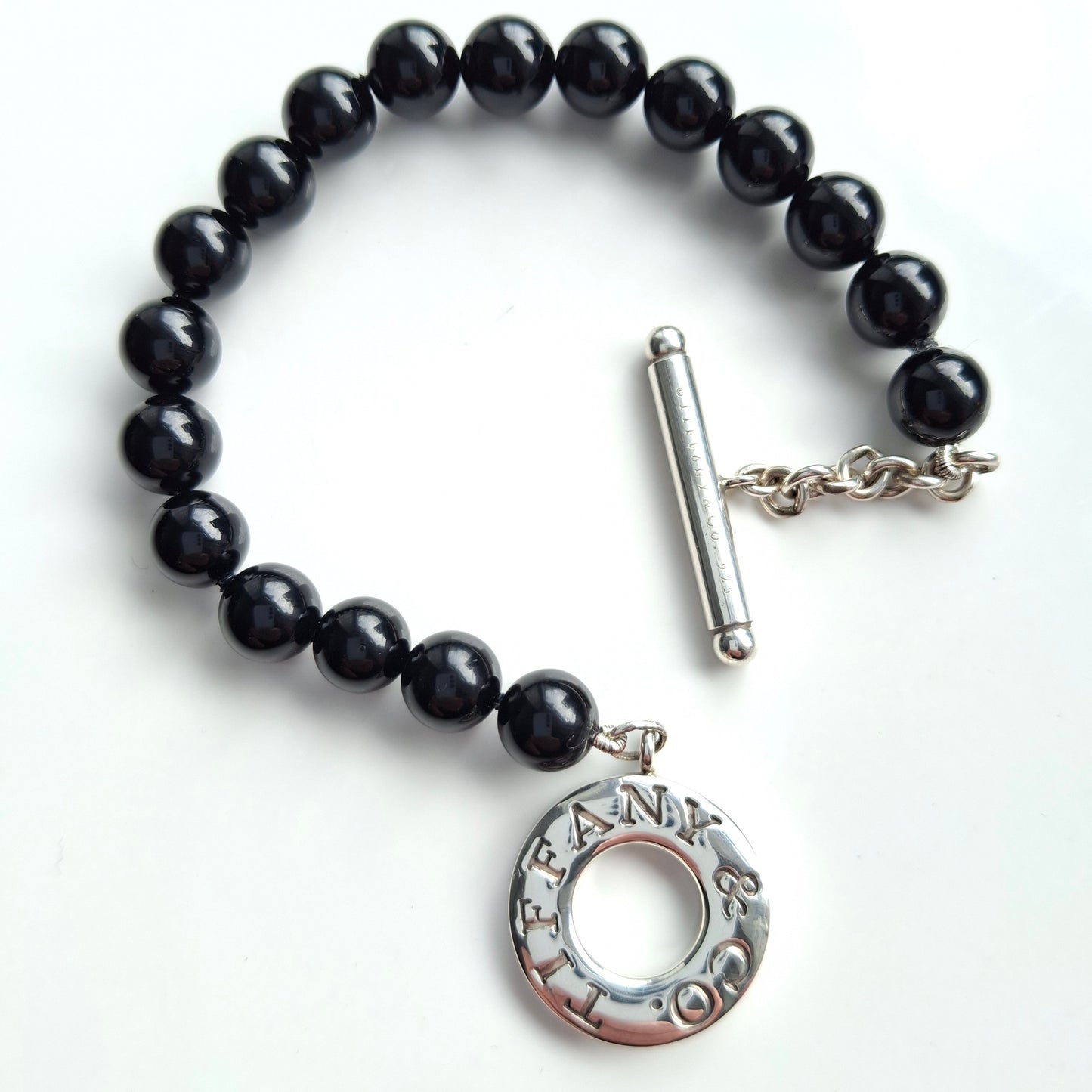 preloved vintage tiffany and co onyx bracelet 