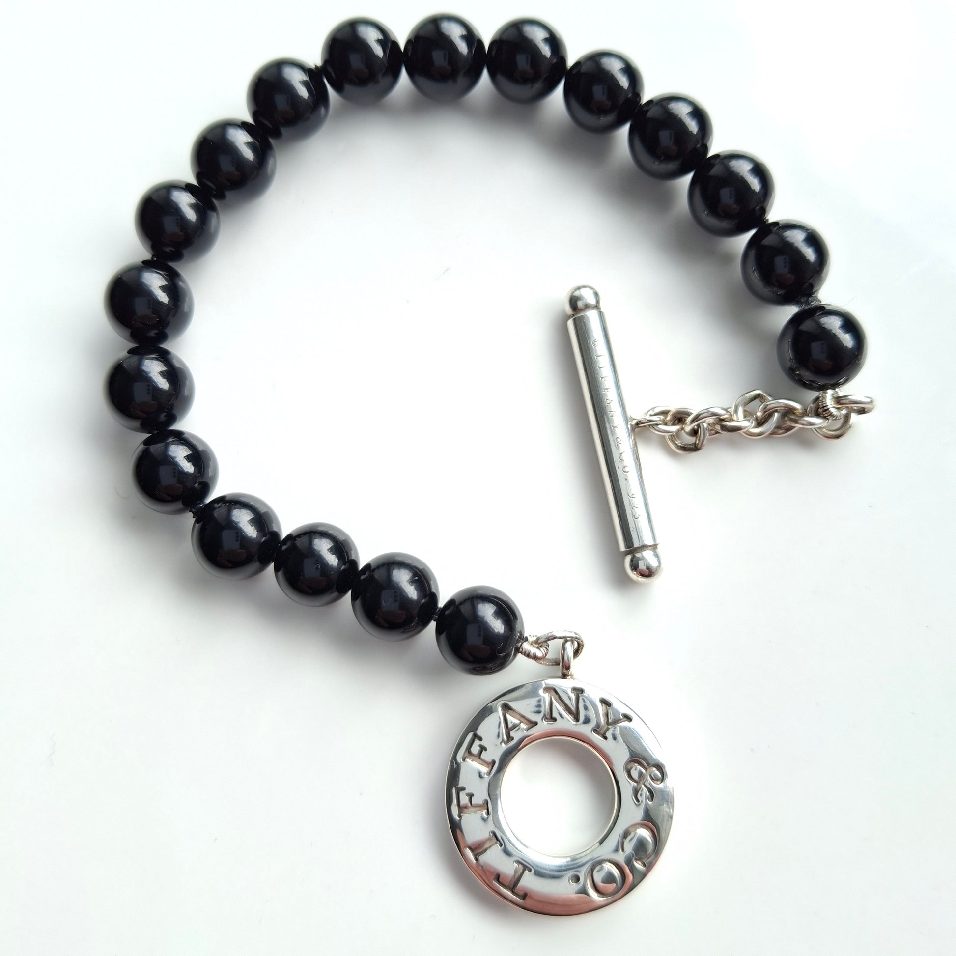 preloved vintage tiffany and co onyx bracelet 