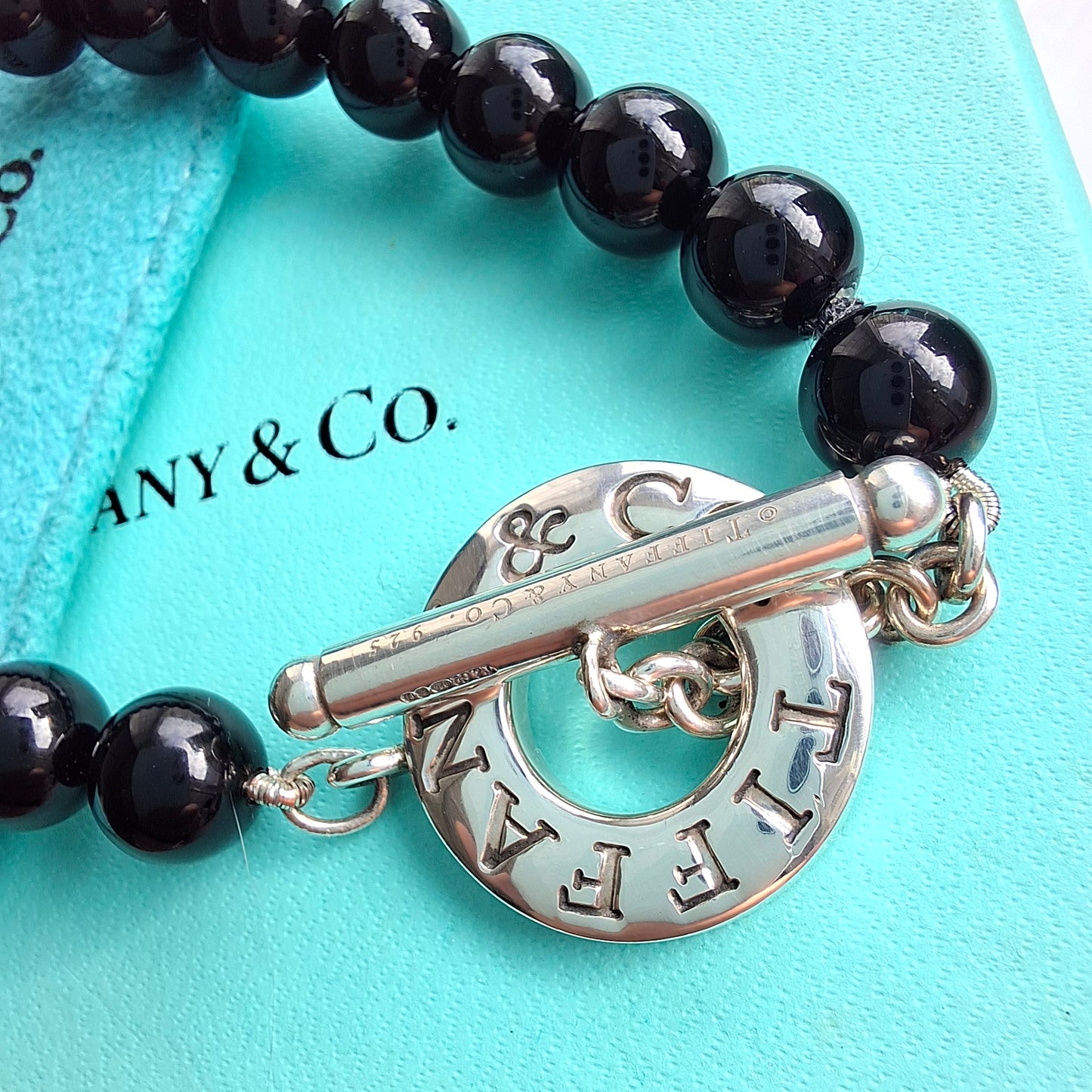 preloved vintage tiffany and co onyx bracelet 