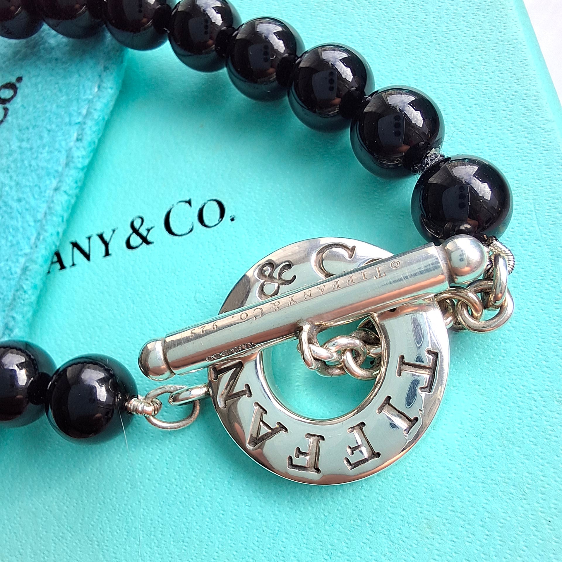 preloved vintage tiffany and co onyx bracelet 