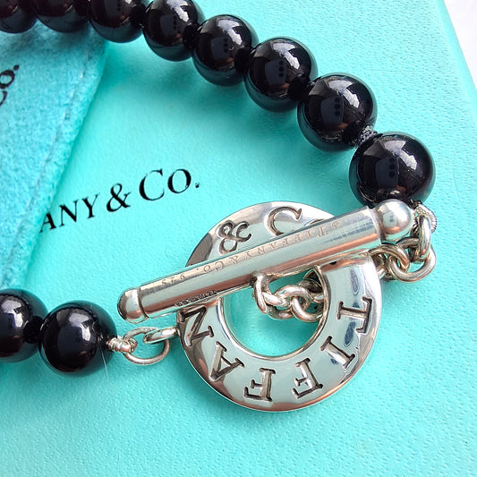 preloved vintage tiffany and co onyx bracelet 