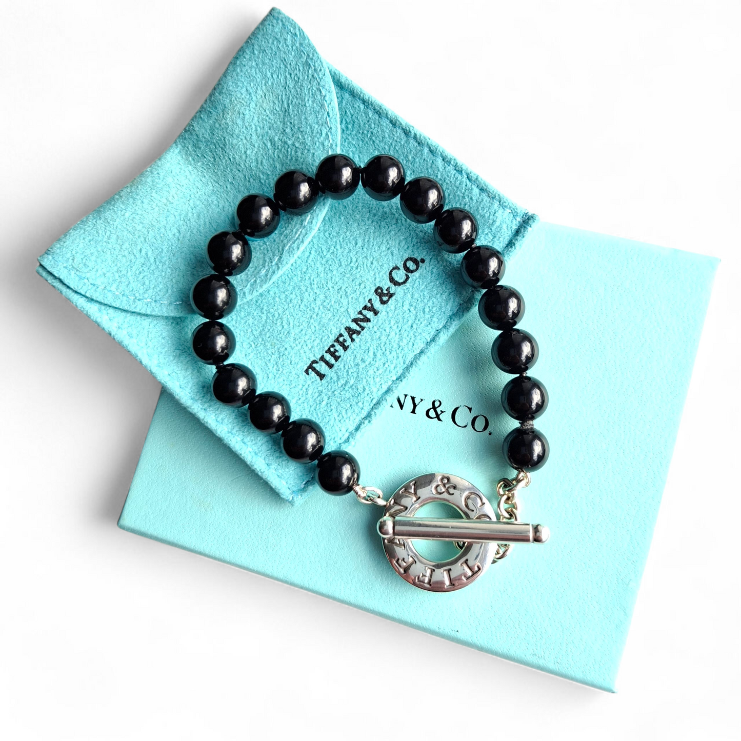 preloved vintage tiffany and co onyx bracelet 