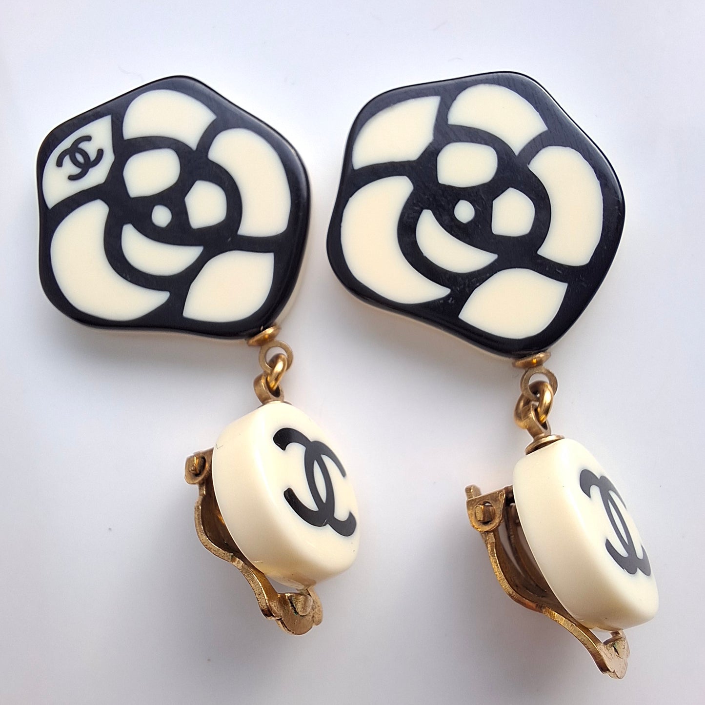 Vintage Chanel Camelia Earrings