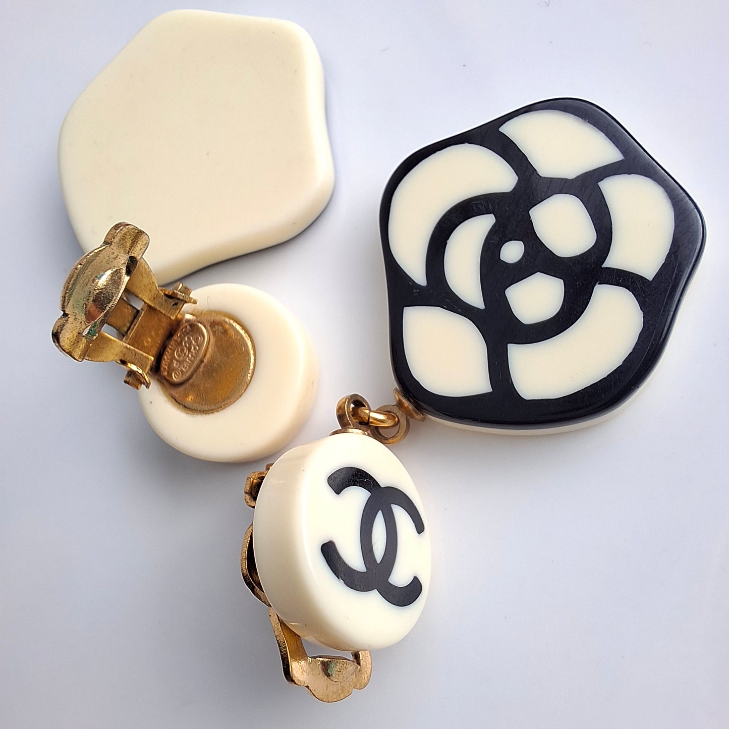 Vintage Chanel Camelia Earrings