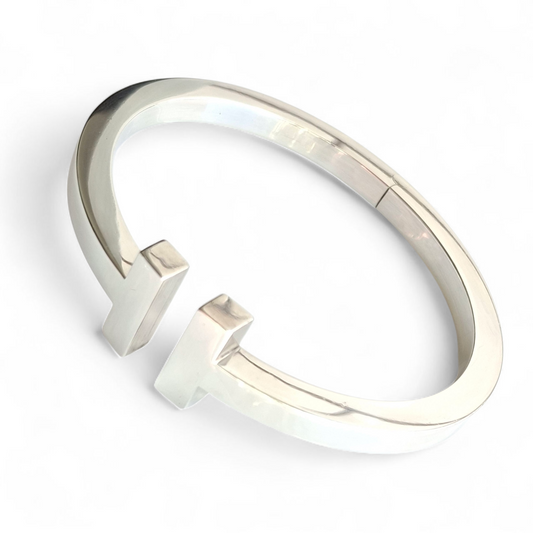Tiffany & Co. Sterling Silver T Bracelet with Presentation Case