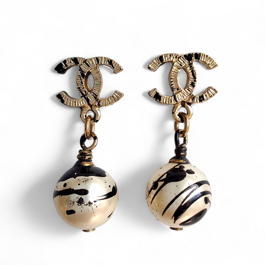 Chanel Jackson Pollock Paint Splatter Earrings