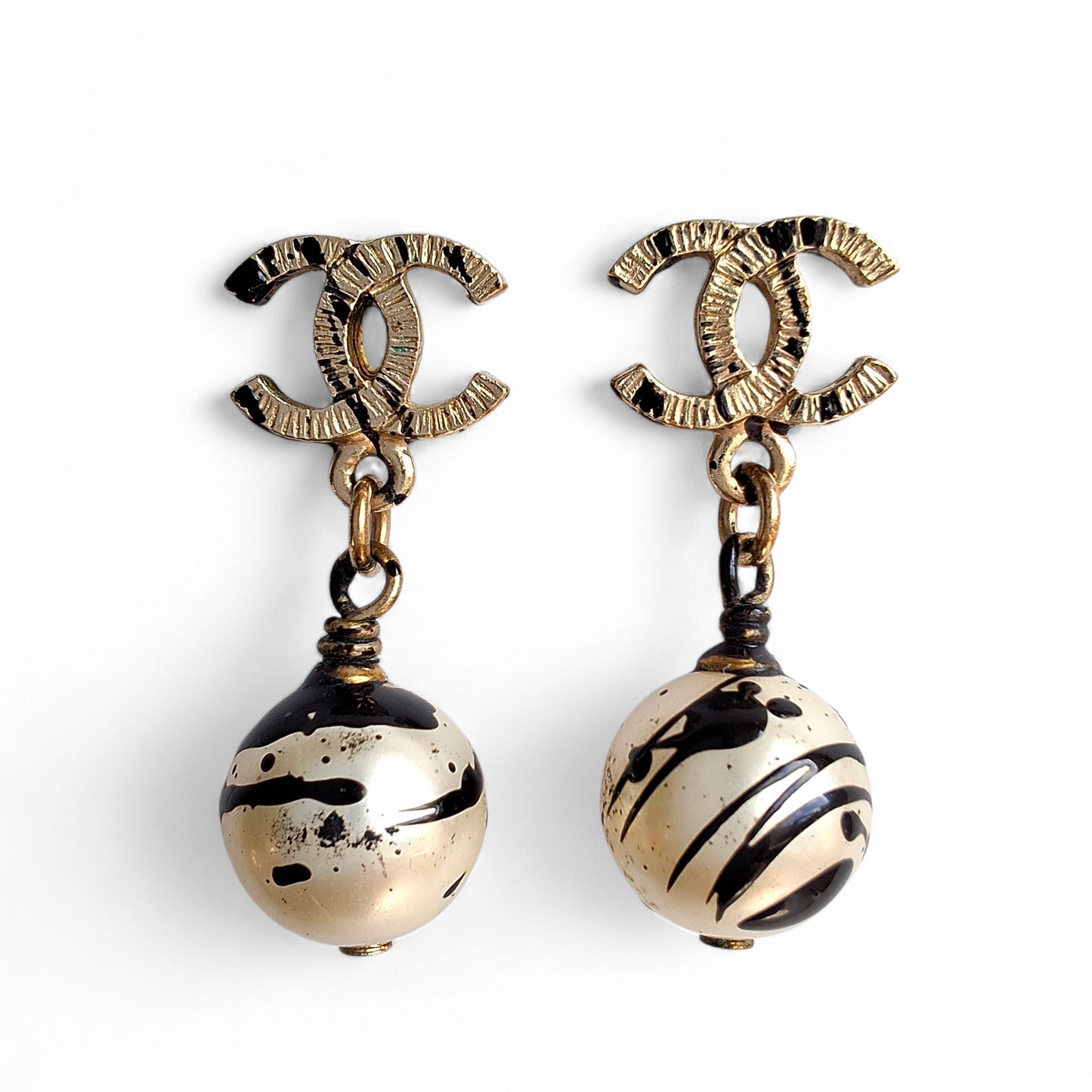 Chanel Jackson Pollock Paint Splatter Earrings