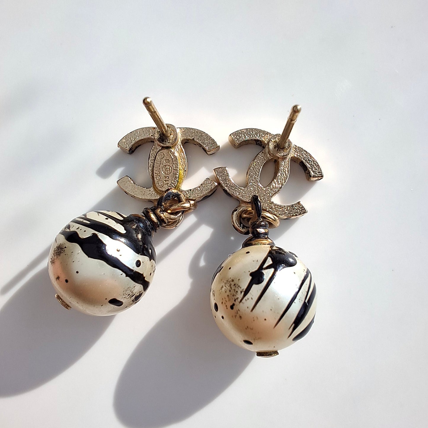 Chanel Jackson Pollock Paint Splatter Earrings