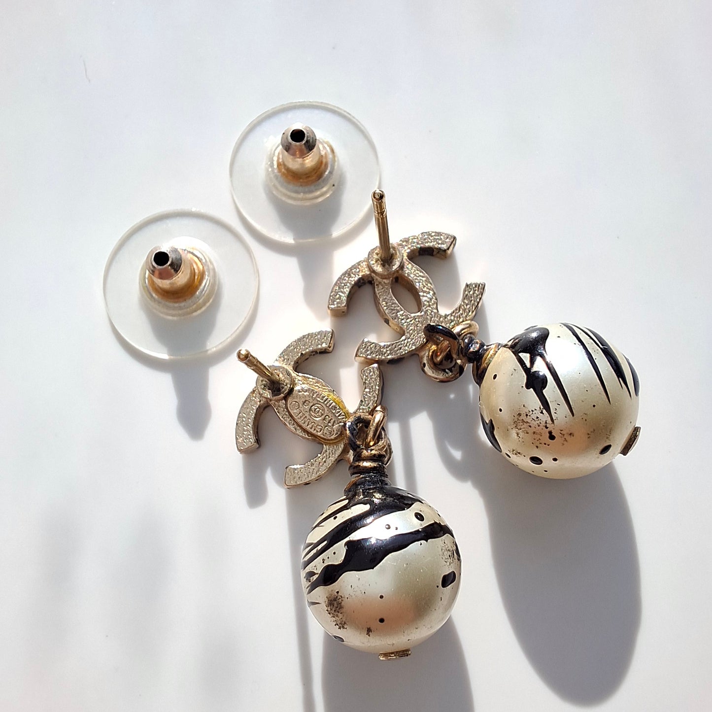 Chanel Jackson Pollock Paint Splatter Earrings