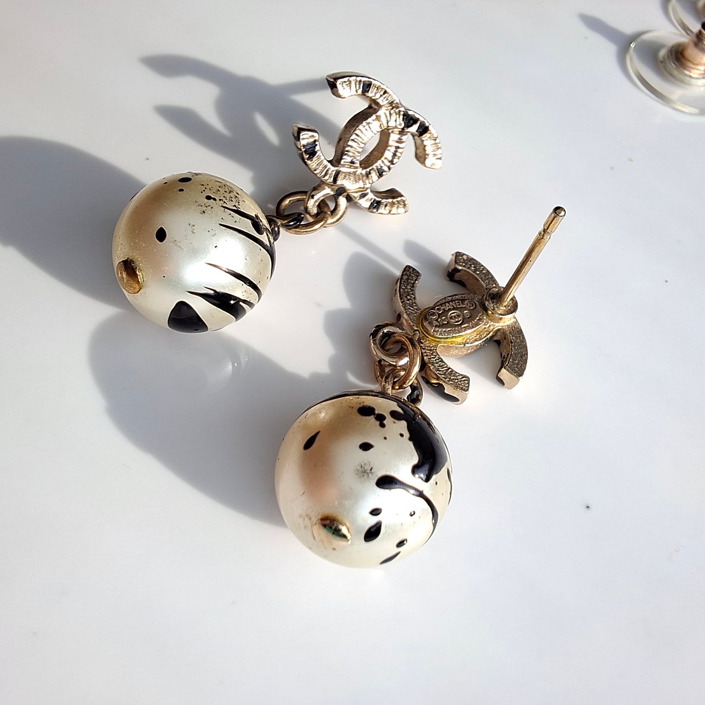 Chanel Jackson Pollock Paint Splatter Earrings