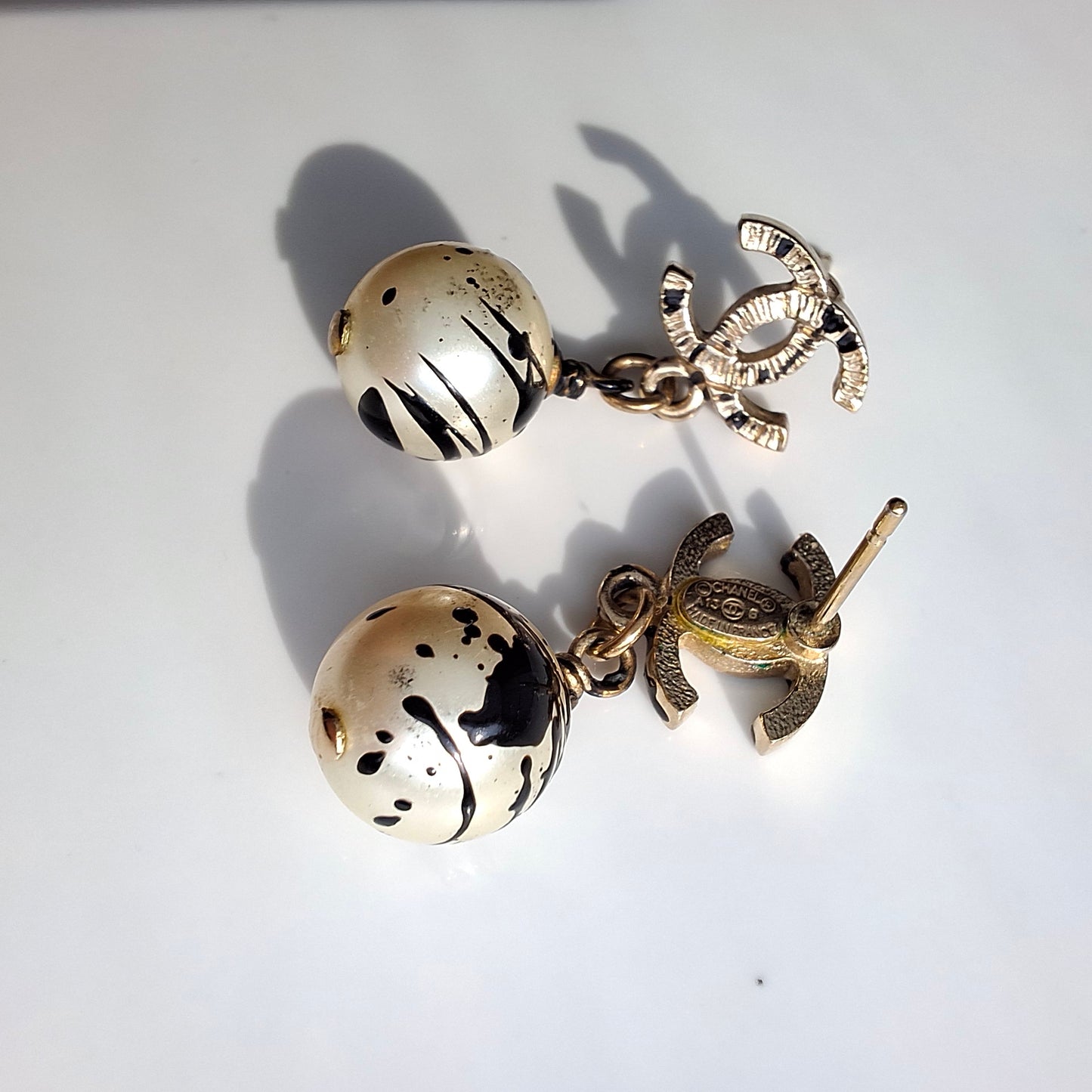 Chanel Jackson Pollock Paint Splatter Earrings