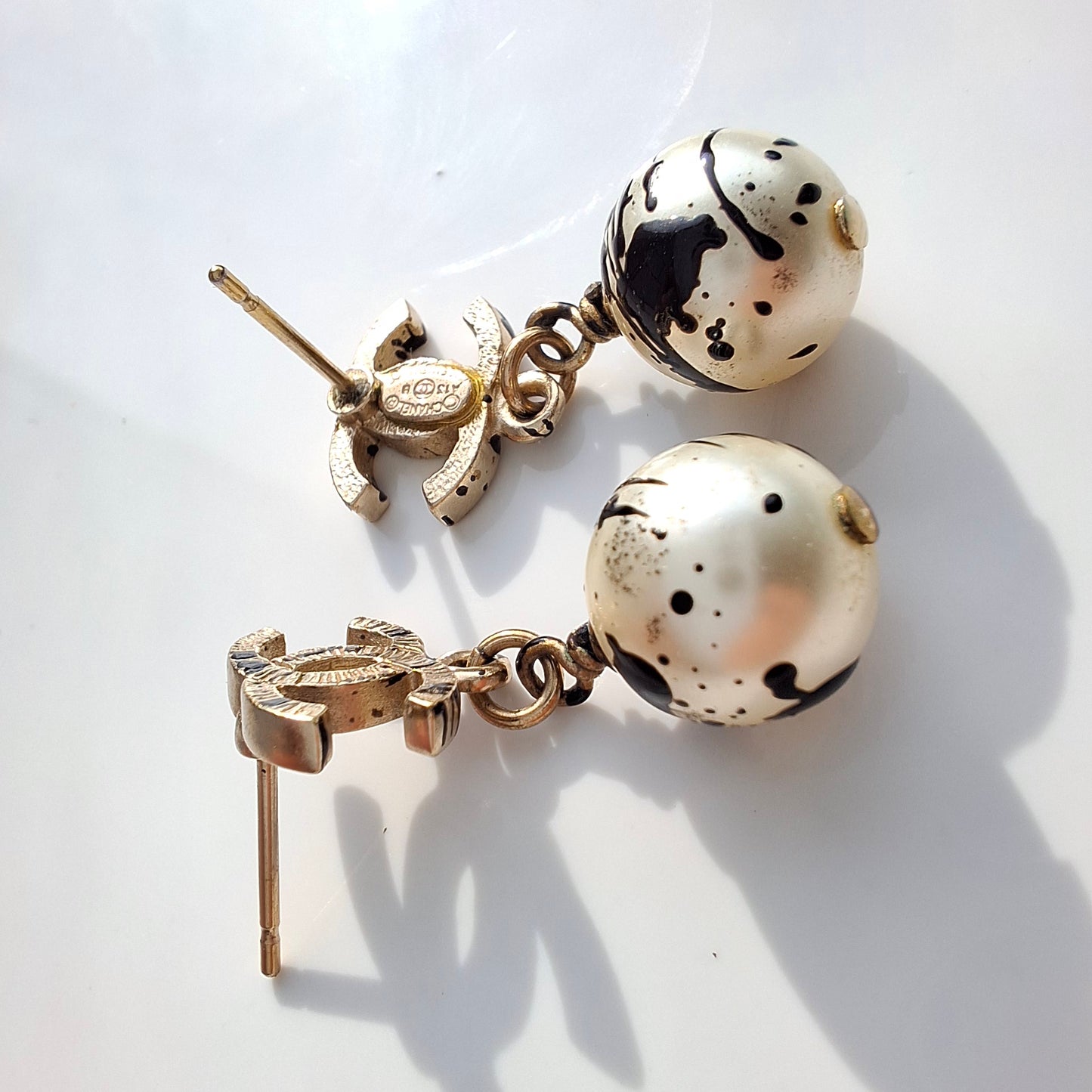 Chanel Jackson Pollock Paint Splatter Earrings